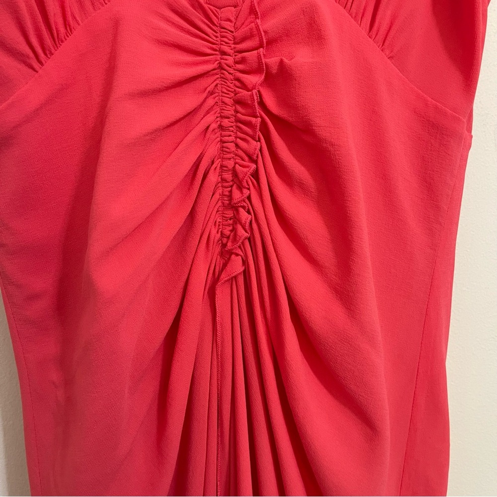 IRO Nima Sleeveless Ruched Hot Coral Dress 40 US 8 - Picture 8 of 16